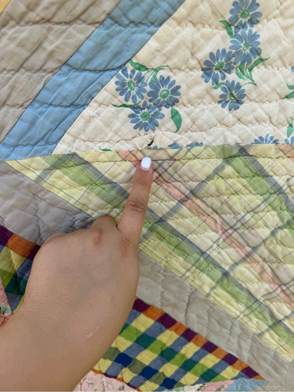 Vintage handmade patchwork quilt